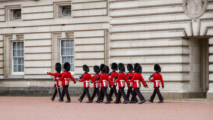 Changing of the Guard ceremony at Buckingham Palace