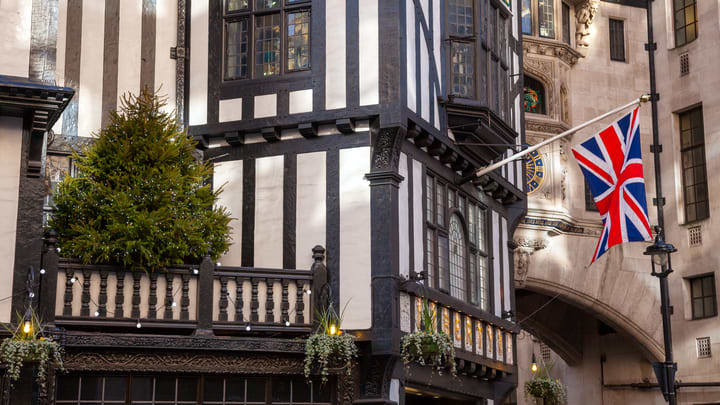 The Tudor-style facade of the Liberty department store in central London