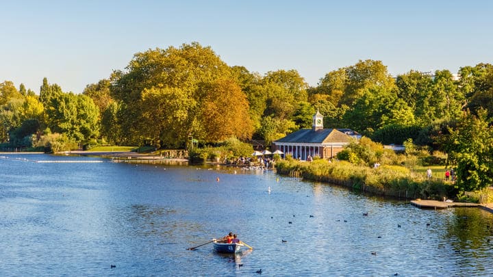The Serpentine lido in Hyde Park, London